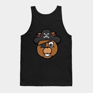 Bear Head Pirate Cartoon Mascot Tank Top